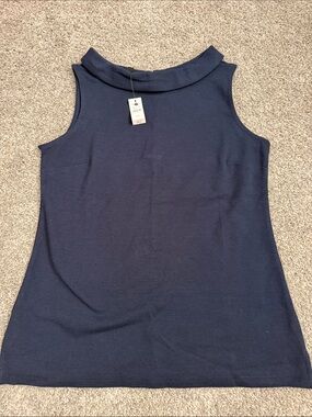 Talbots NWT Navy Audrey Sleeveless Top, PS